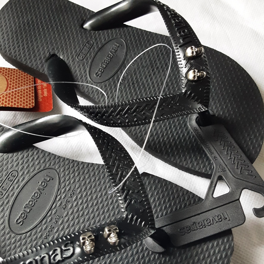 Havaianas Top Black Kids Size 33-34 Studded - SOLD ELSEWHERE - Picture 7 of 8